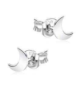 Crescent Moon Shaped Silver Ear Stud STS-5306